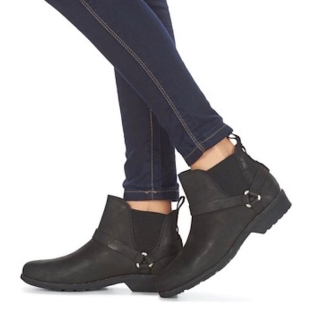 Teva De La Vina Dos Waterproof Leather Chelsea Boots ~ 9.5 ~ Black ~ 1017146